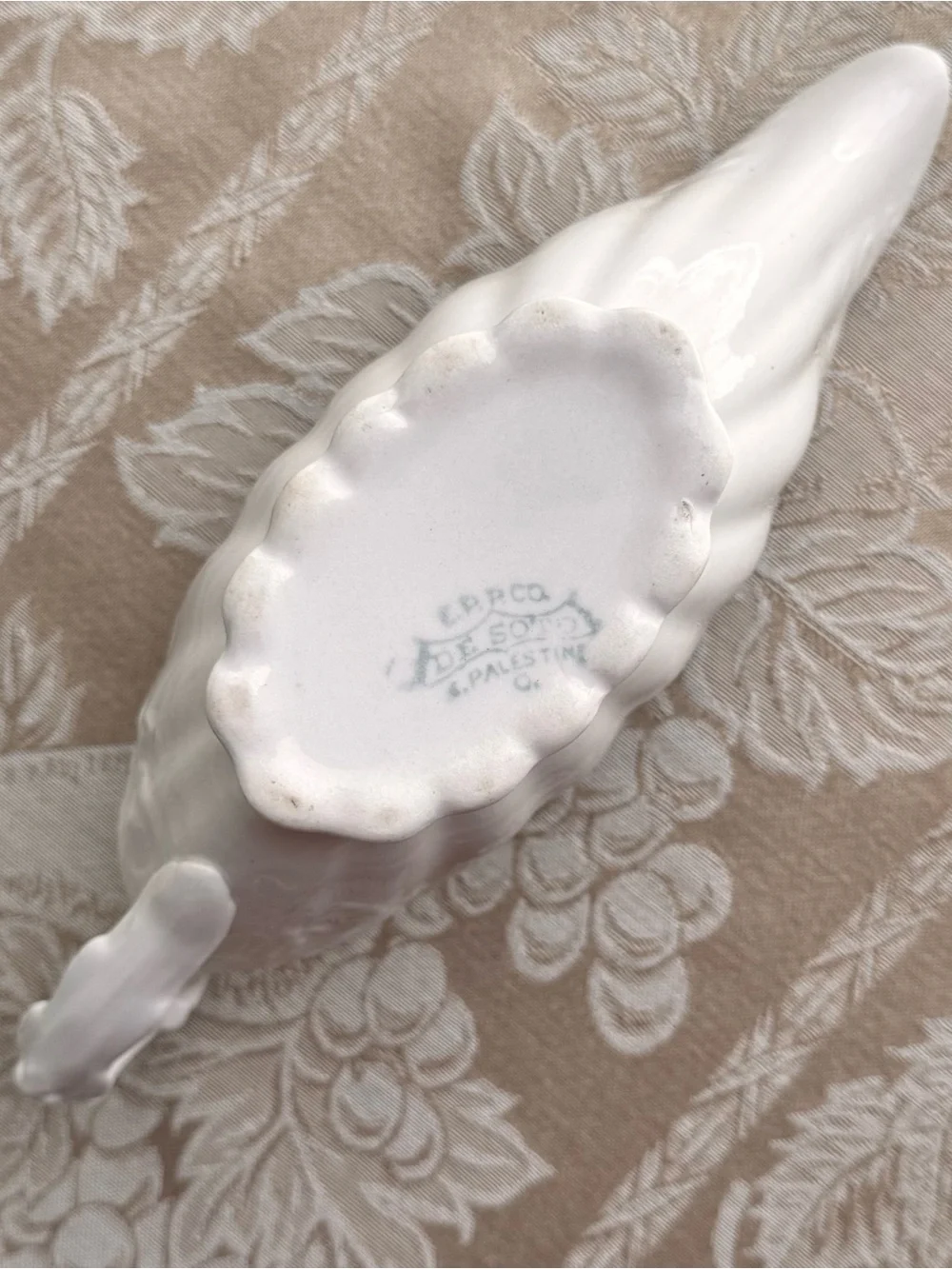 Gravy Boat East Palestine Pottery Company Ohio E.P.P. Co. DeSoto Style Scalloped